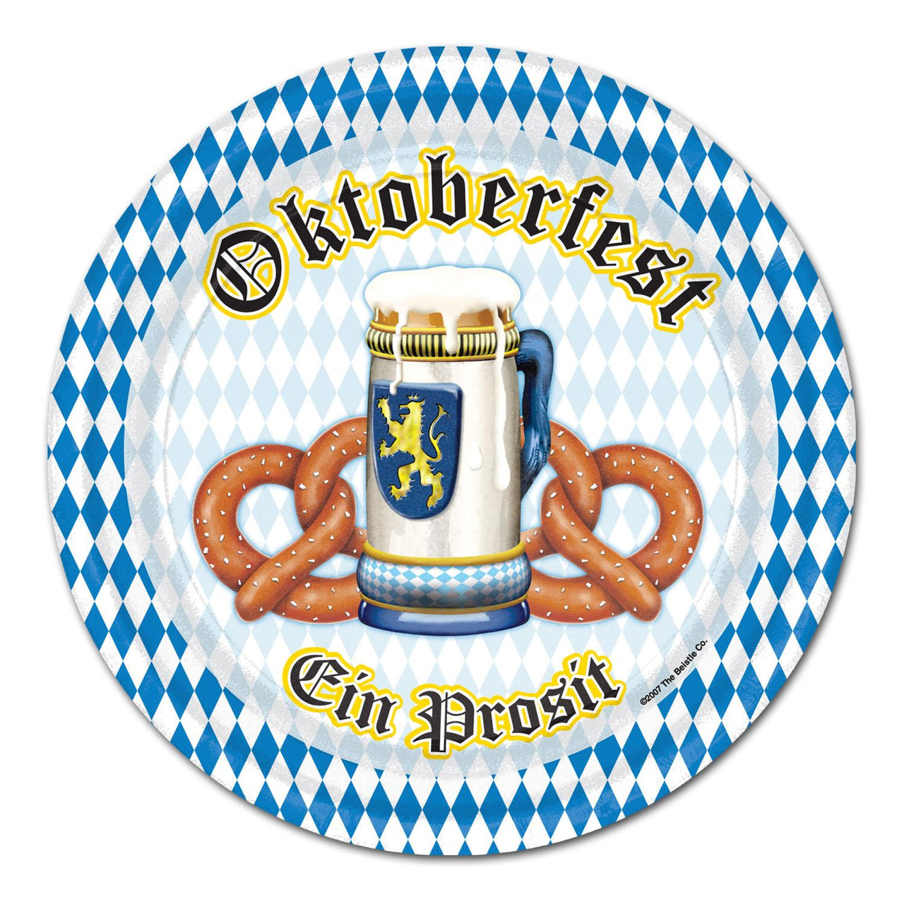 Beistle Oktoberfest Theme Paper Plates 9 inch, 8/Pkg