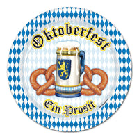 Beistle Oktoberfest Theme Paper Plates 9 inch, 8/Pkg