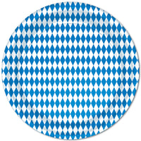 Beistle Oktoberfest Blue & White Paper Plates 9 inch, 8/Pkg