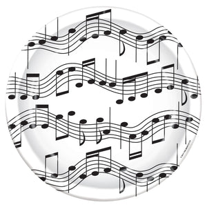 Beistle Musical Notes Party Paper Plates 9 inch, 8/Pkg