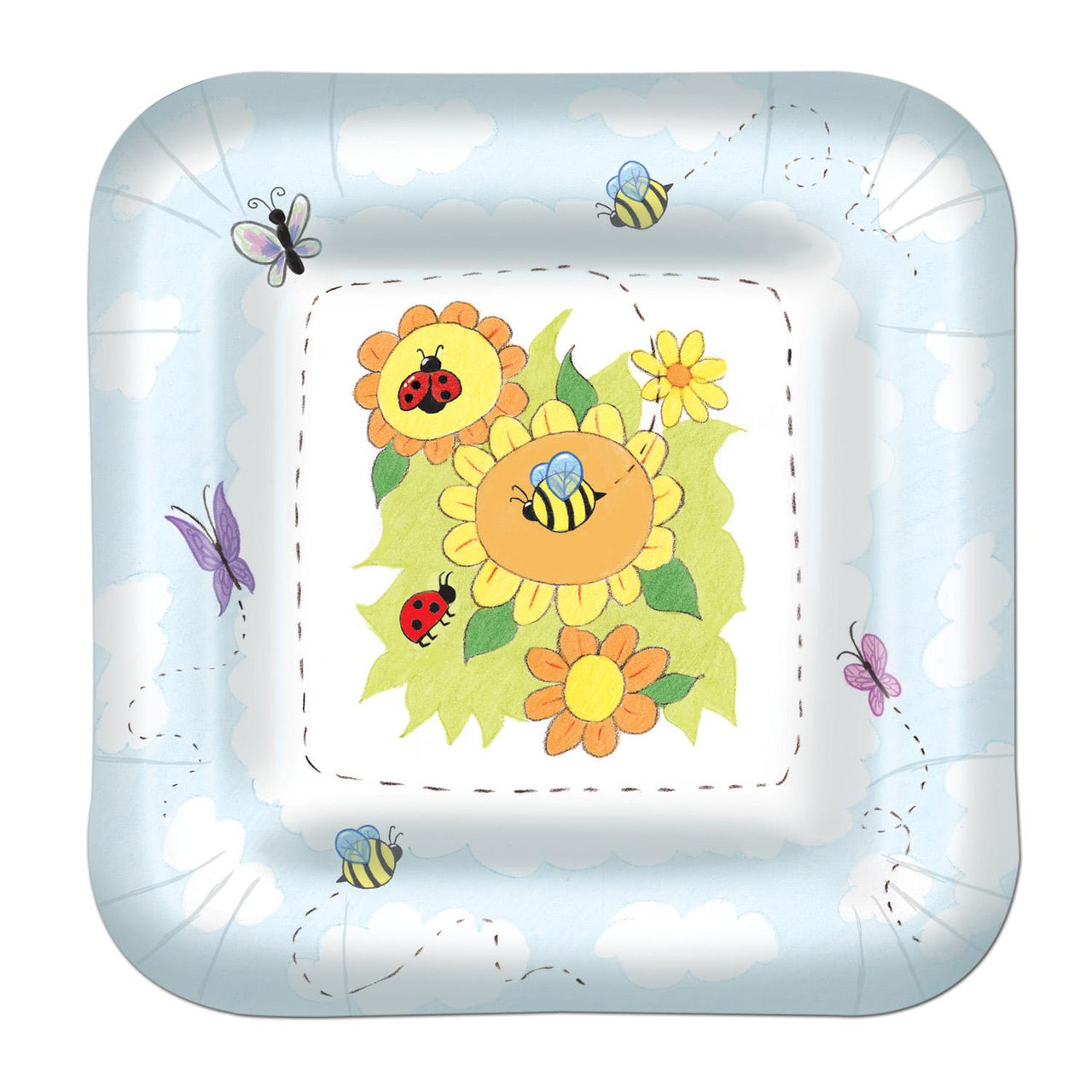 Beistle Garden Theme Paper Plates 9 inch, 8/Pkg