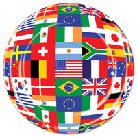 Beistle International Flag Party Paper Plates 9 inch, 8/Pkg