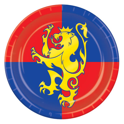 Beistle Medieval Theme Party Paper Plates 9 inch, 8/Pkg
