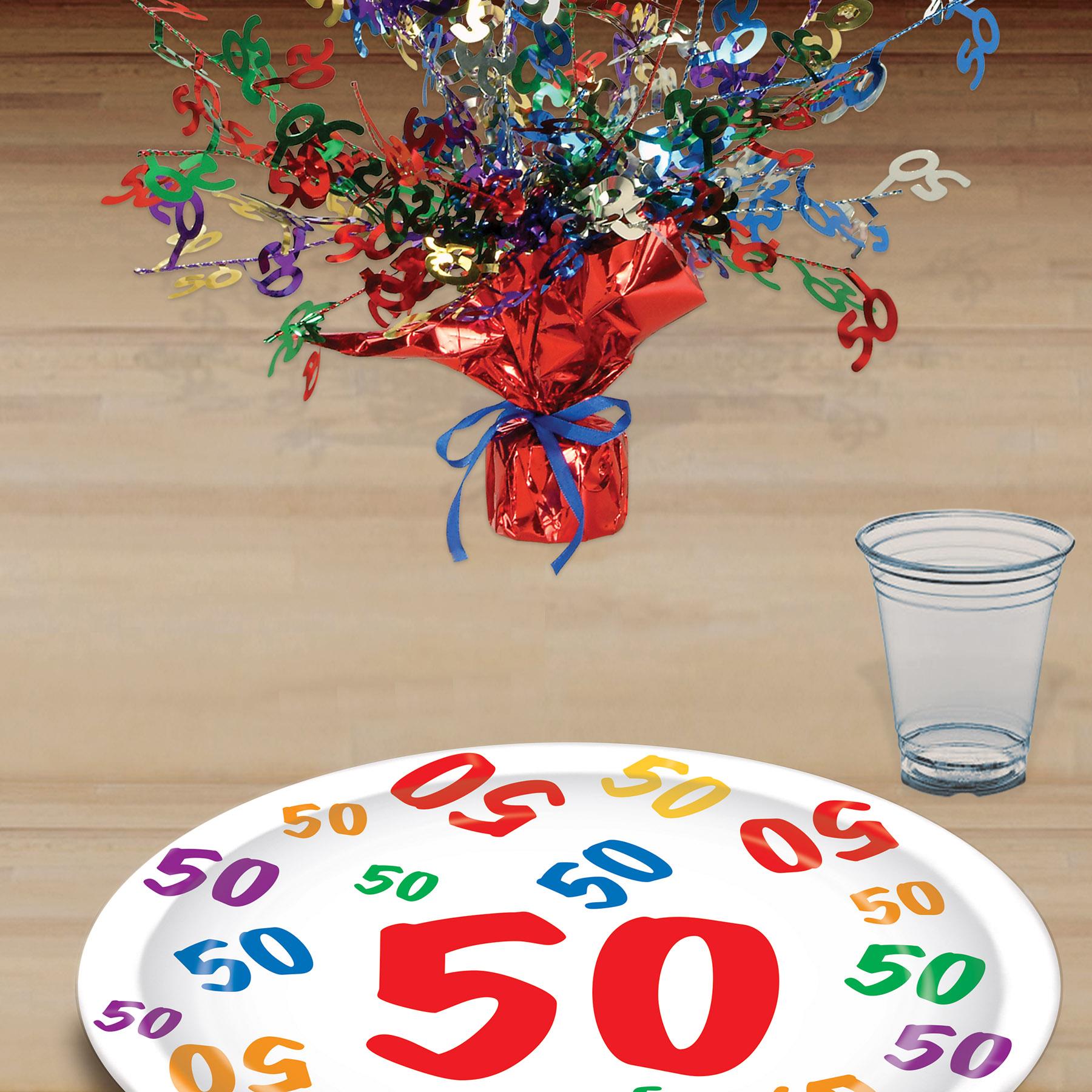 Beistle 50th Birthday Party Paper Plates 9 inch, 8/Pkg