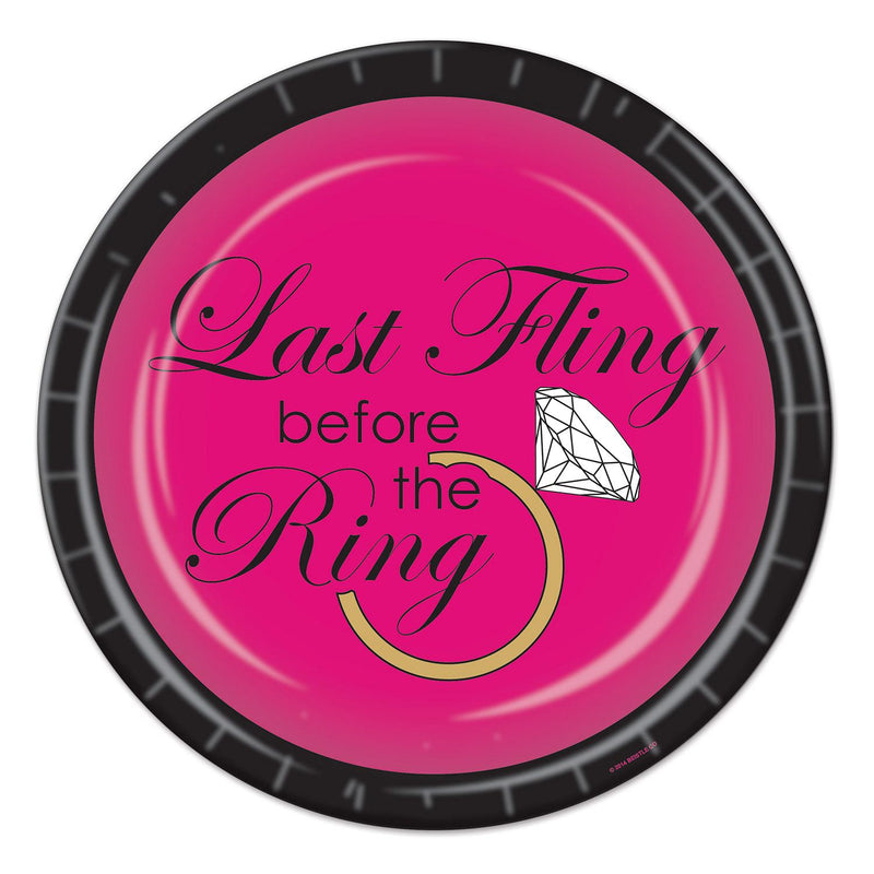 Beistle Bachelorette Last Fling Paper Plates 9 inch, 8/Pkg