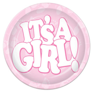 Beistle It's A Girl! Paper Plates 9 inch, 8/Pkg