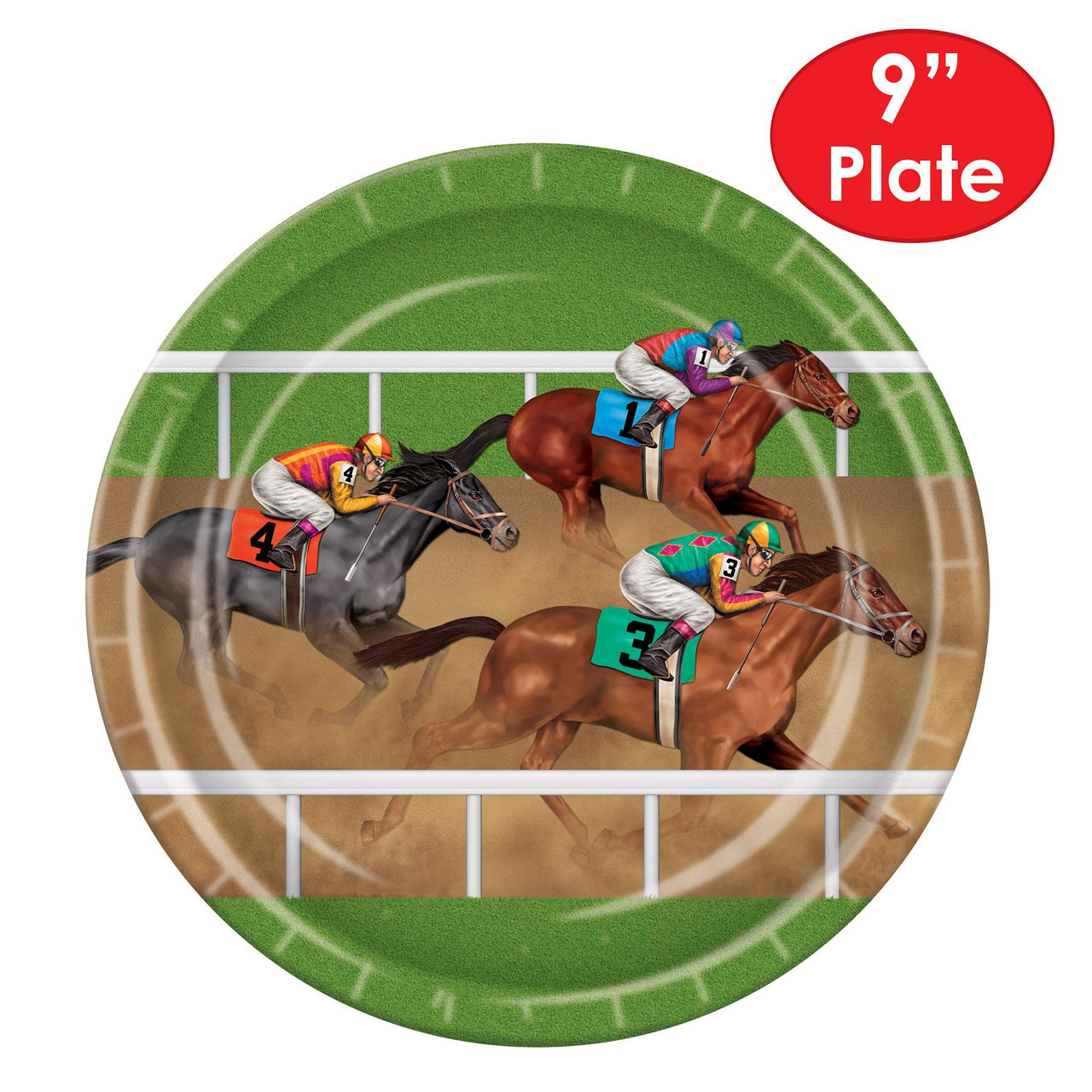 Plate Delivery Racing 8 Count Horse Racing Theme Party Paper Plates 9 Inch | Beistle – Bulk ...
