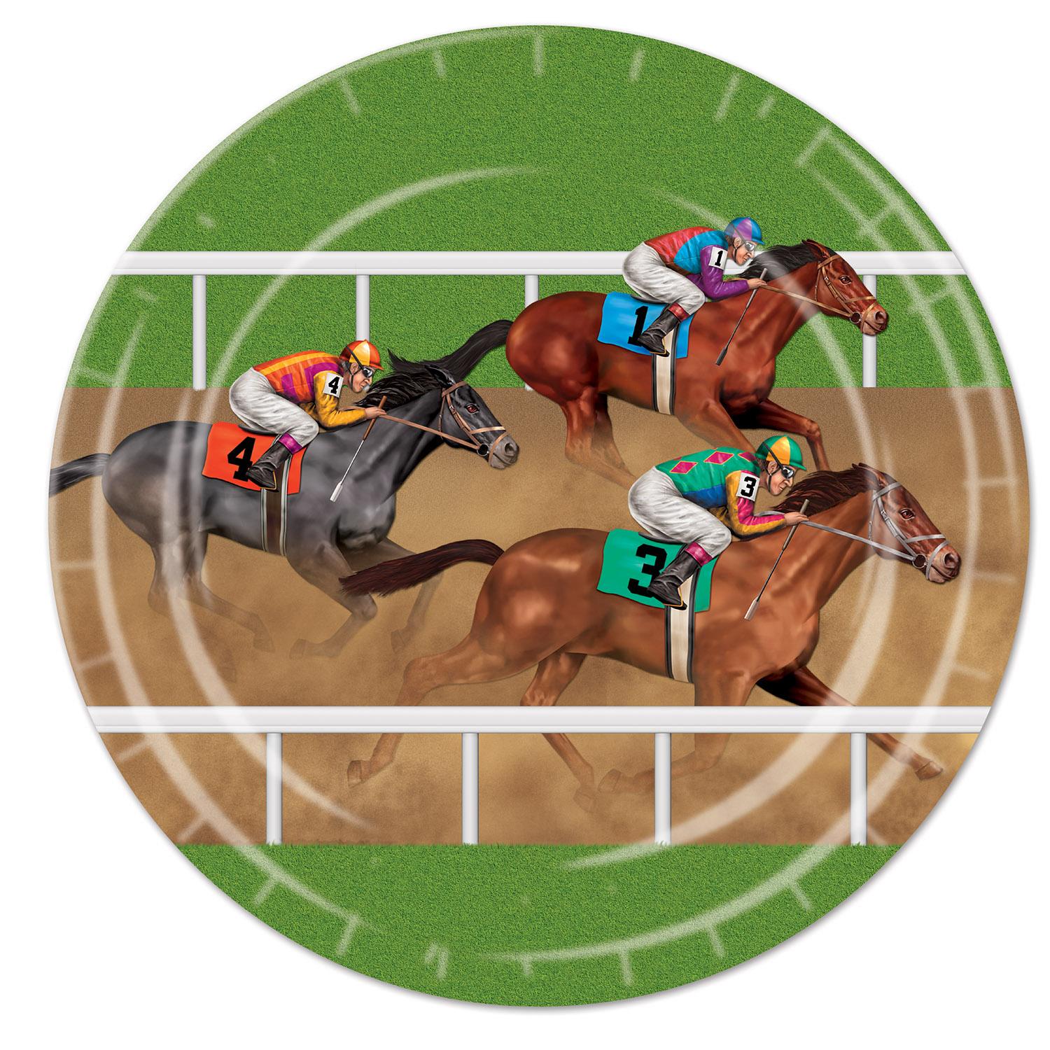 Beistle Horse Racing Theme Party Paper Plates 9 inch, 8/Pkg