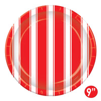 Red & White Stripes Plates