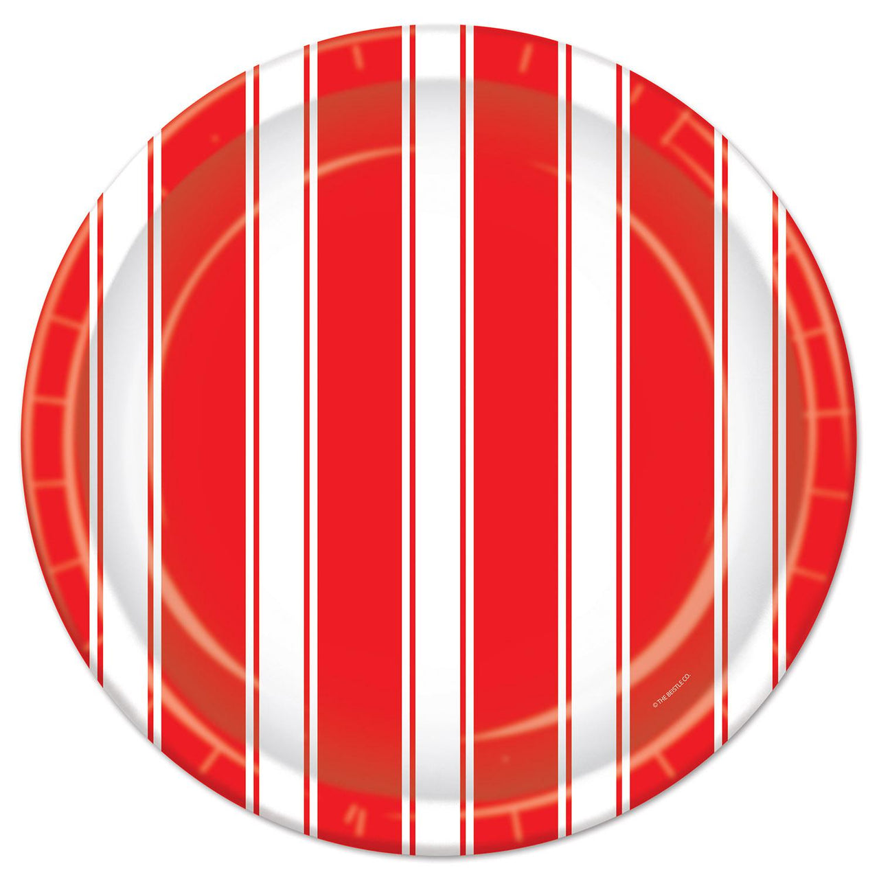 Beistle Red & White Stripes Party Paper Plates 9 inch, 8/Pkg