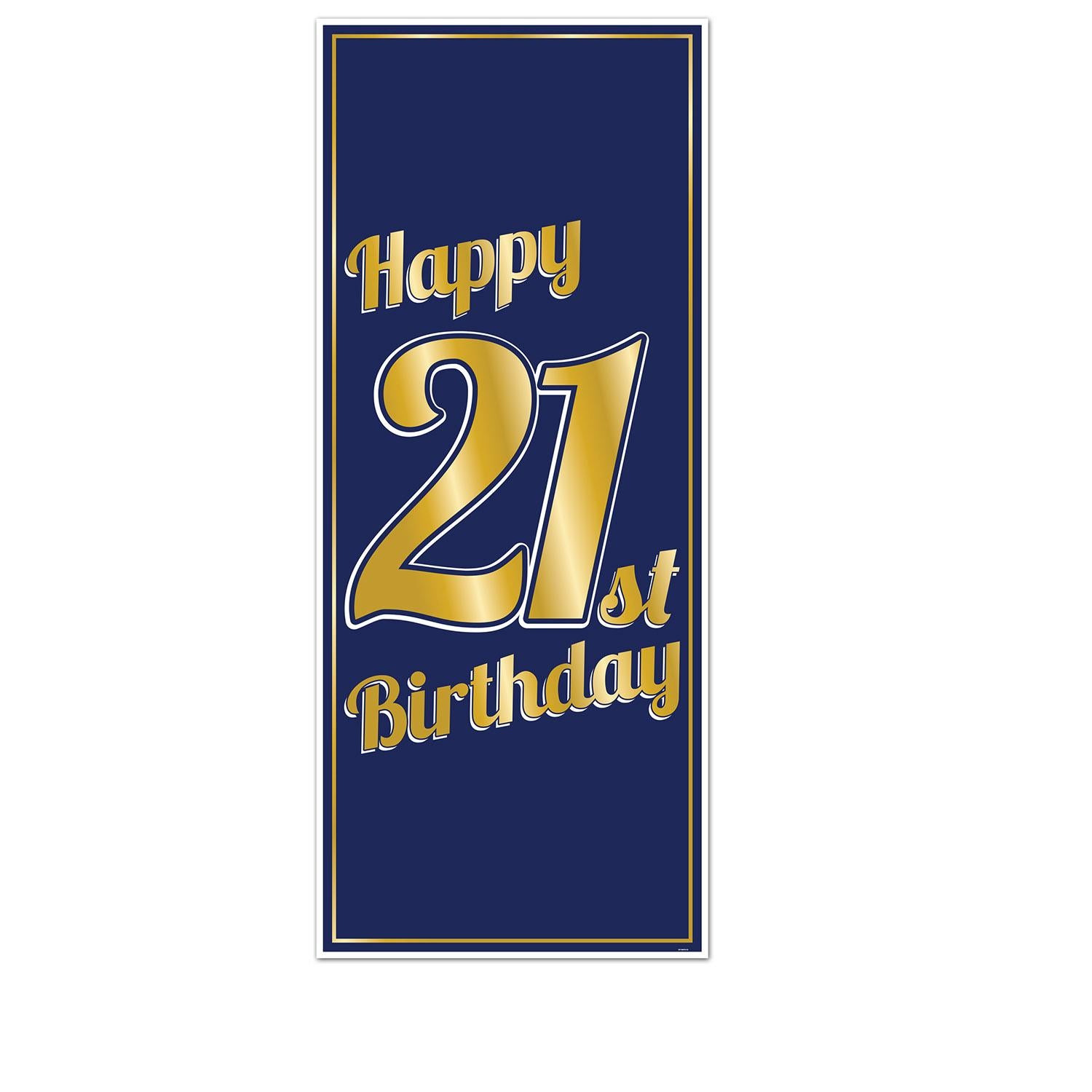 Beistle 21st Birthday Party Door Cover- Navy and Gold