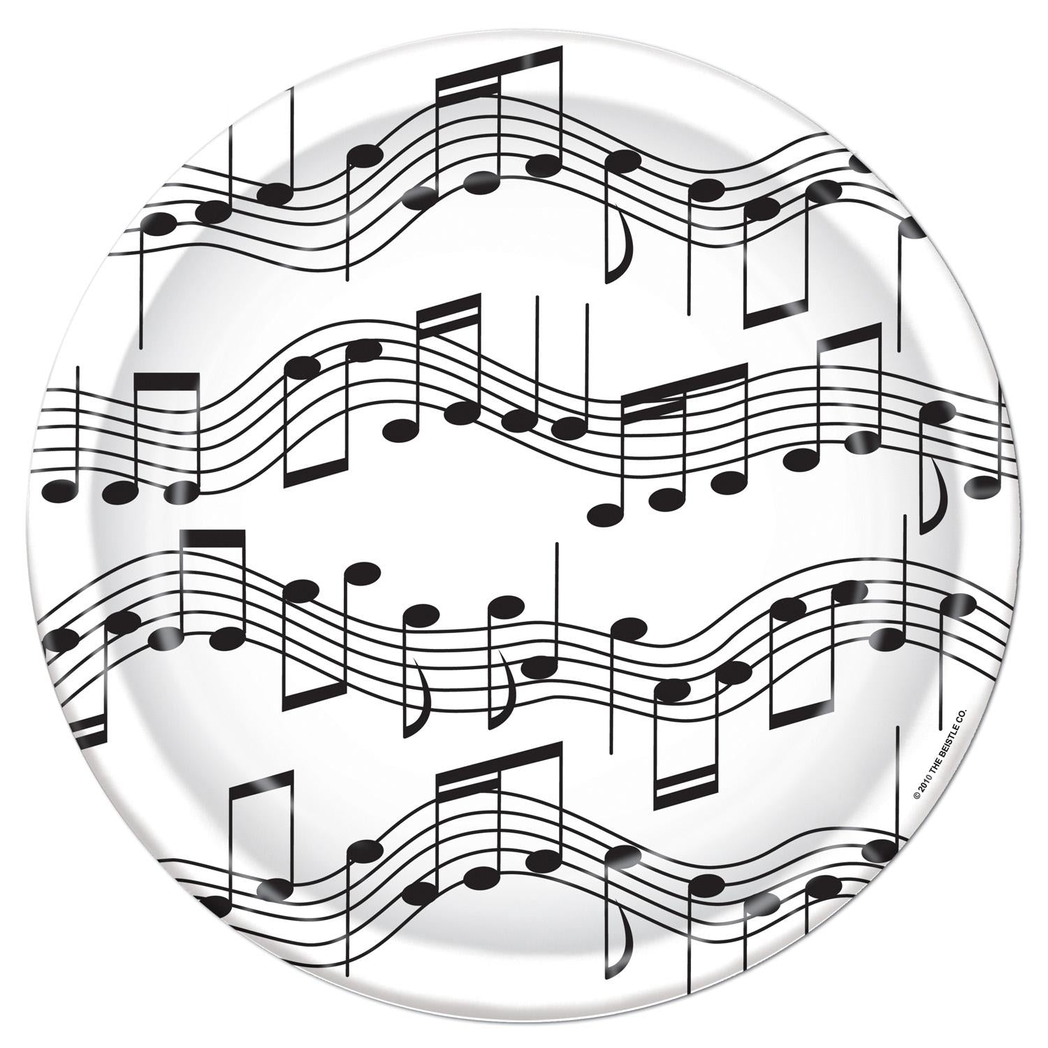 Beistle Musical Notes Party Paper Plates 7 inch, 8/Pkg