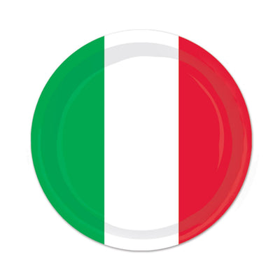 Beistle Fiesta Red, White & Green Paper Plates 7 inch, 8/Pkg