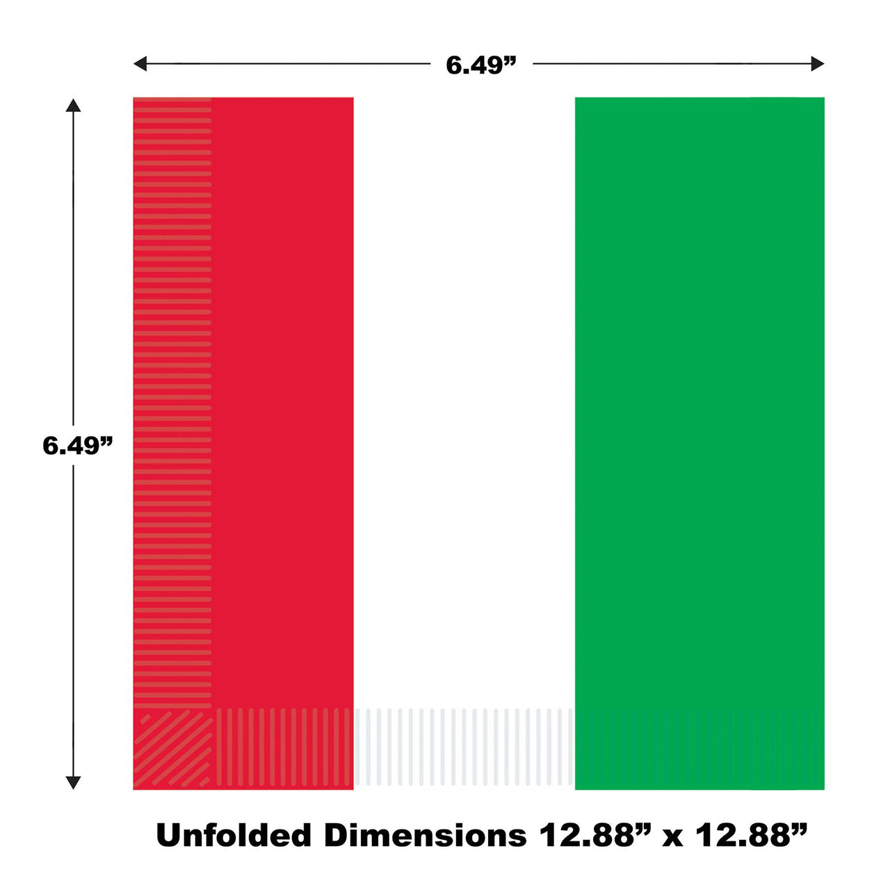 Red, White & Green Luncheon Napkins 