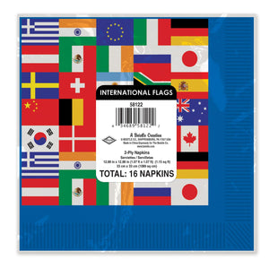 International Flag Luncheon Napkins ->