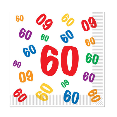 Beistle 60th Birthday Party Luncheon Napkins (16/Pkg)