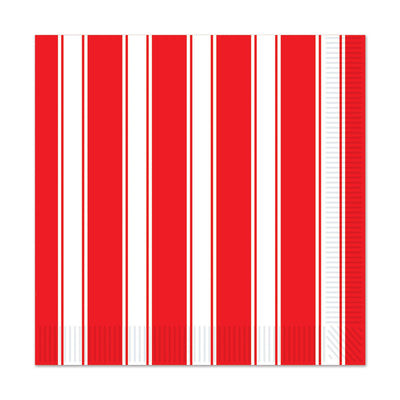 Beistle Red & White Stripes Party Luncheon Napkins (16/Pkg)