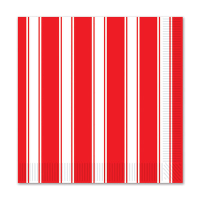 Beistle Red & White Stripes Party Beverage Napkins (16/Pkg)