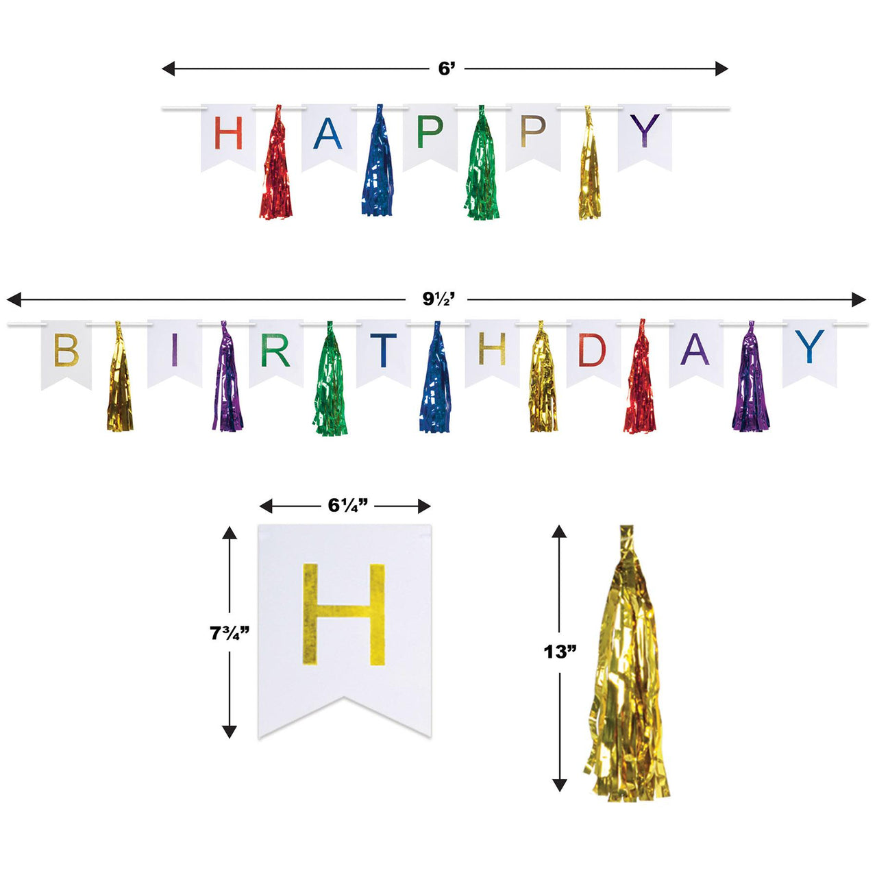 Bulk Happy Birthday Tassel Streamer (Case of 12) by Beistle