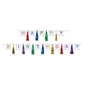 Beistle Happy Birthday Party Tassel Streamer- Multicolor