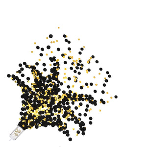 Push Up Confetti Party Poppers - black & gold (8/Pkg)