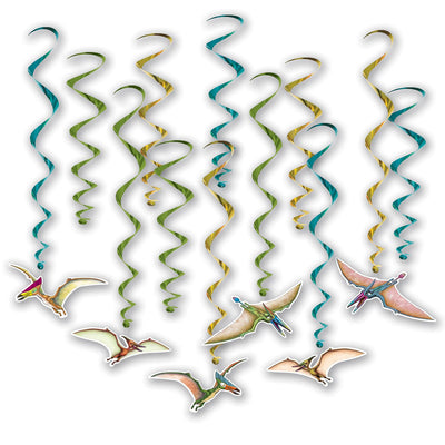 Beistle Dinosaur Party Whirls (12/Pkg)