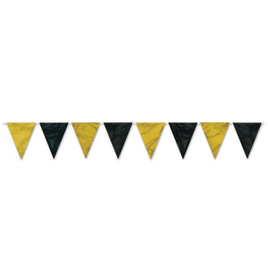 Beistle Black & Gold Party Pennant Banner