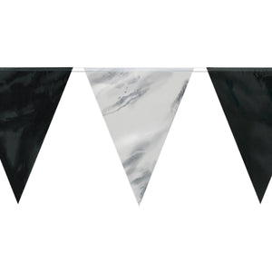 Black & Silver Pennant Banner