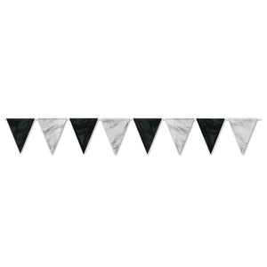 Beistle Black & Silver Party Pennant Banner