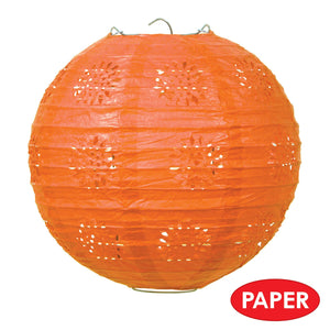 Lace Paper Lanterns Orange, 8 inch,, party supplies, decorations, The Beistle Company, General Occasion, Bulk, General Party Decorations, Paper Lanterns
