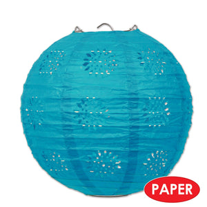 Lace Paper Lanterns Turquoise, 8 inch,, party supplies, decorations, The Beistle Company, General Occasion, Bulk, General Party Decorations, Paper Lanterns