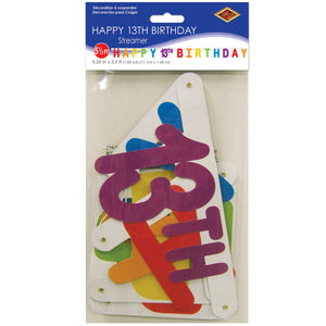 Happy 13th Birthday Streamer, party supplies, decorations, The Beistle Company, Birthday-AgeSpecific, Bulk, Birthday Party Supplies, Birthday Party Decorations, Birthday Party Streamers