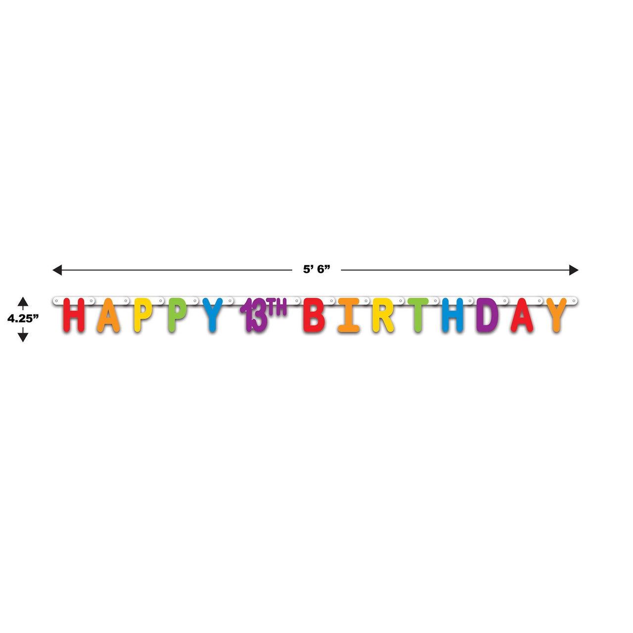Happy 13th Birthday Streamer, party supplies, decorations, The Beistle Company, Birthday-AgeSpecific, Bulk, Birthday Party Supplies, Birthday Party Decorations, Birthday Party Streamers
