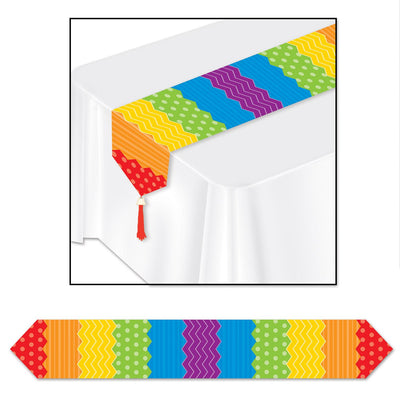 Beistle Printed Dots & Stripes Paper Table Runner