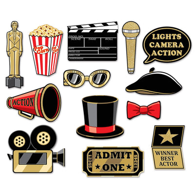 Awards Night Glittered Party Photo Fun Signs (13/Pkg)