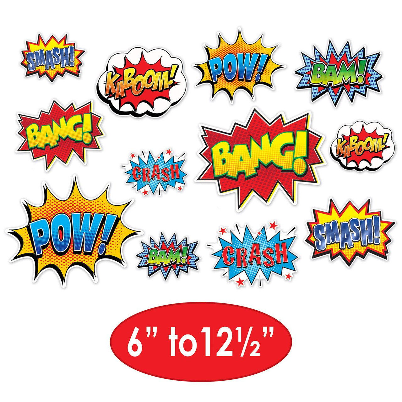 Hero Action Sign 12 Count Hero Action Party Sign Cutouts | Beistle – Bulk Party Supplies