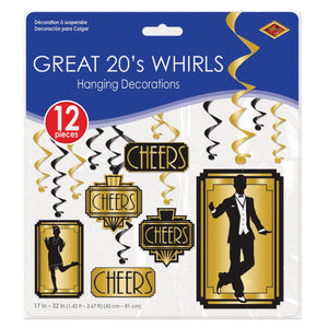 Roaring 20's Whirls, party supplies, decorations, The Beistle Company, Roaring 20's, Bulk, Other Party Themes, Roaring 20's Party Theme