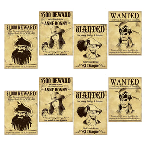 Pirate Wanted Sign Cutouts, party supplies, decorations, The Beistle Company, Pirate, Bulk, Pirate Party Supplies, Pirate Party Decorations