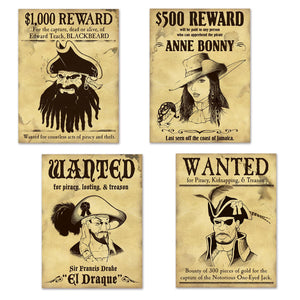 Beistle Pirate Wanted Party Sign Cutouts (4/Pkg)
