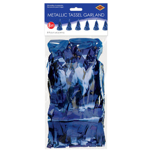 Bulk Metallic Tassel Garland - blue (Case of 12) by Beistle