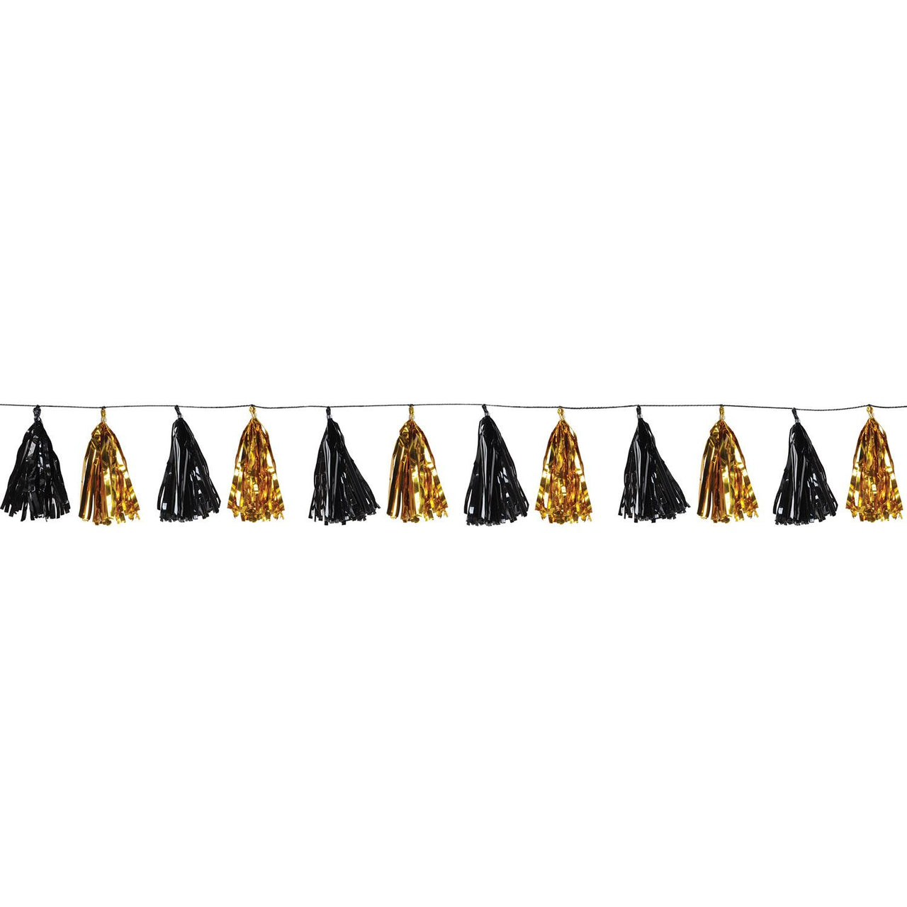 Beistle Metallic Tassel Party Garland - black & gold
