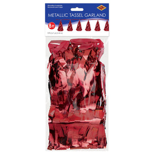 Bulk Metallic Tassel Garland - red (Case of 12) by Beistle