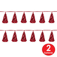 Bulk Metallic Tassel Garland - red (Case of 12) by Beistle