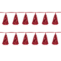 Bulk Metallic Tassel Garland - red (Case of 12) by Beistle