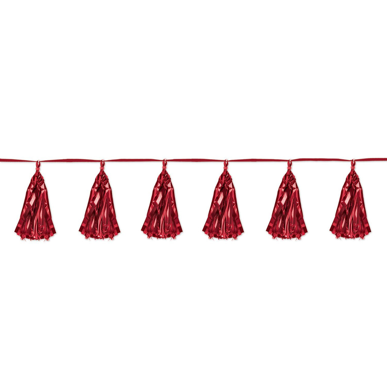 Beistle Metallic Party Tassel Garland - red
