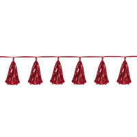 Beistle Metallic Party Tassel Garland - red
