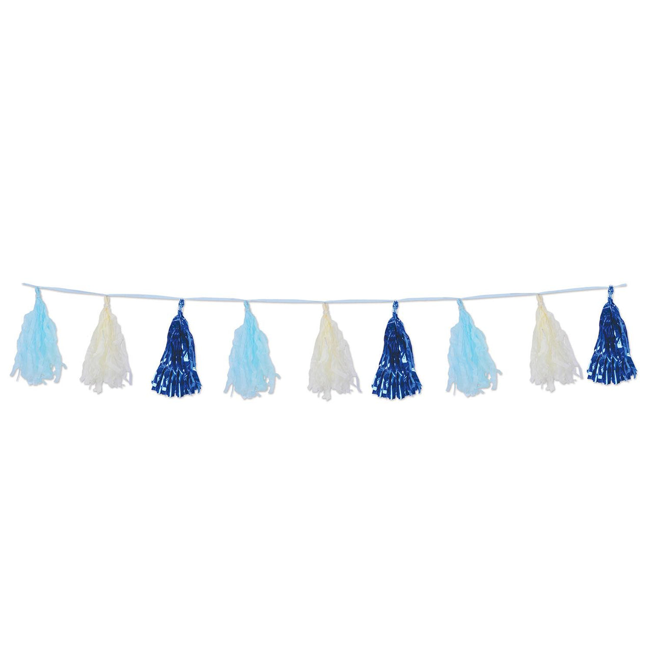 Beistle Metallic & Party Tissue Tassel Garland - blue