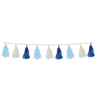 Beistle Metallic & Party Tissue Tassel Garland - blue