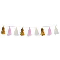 Beistle Metallic & Tissue Tassel Garland - pink