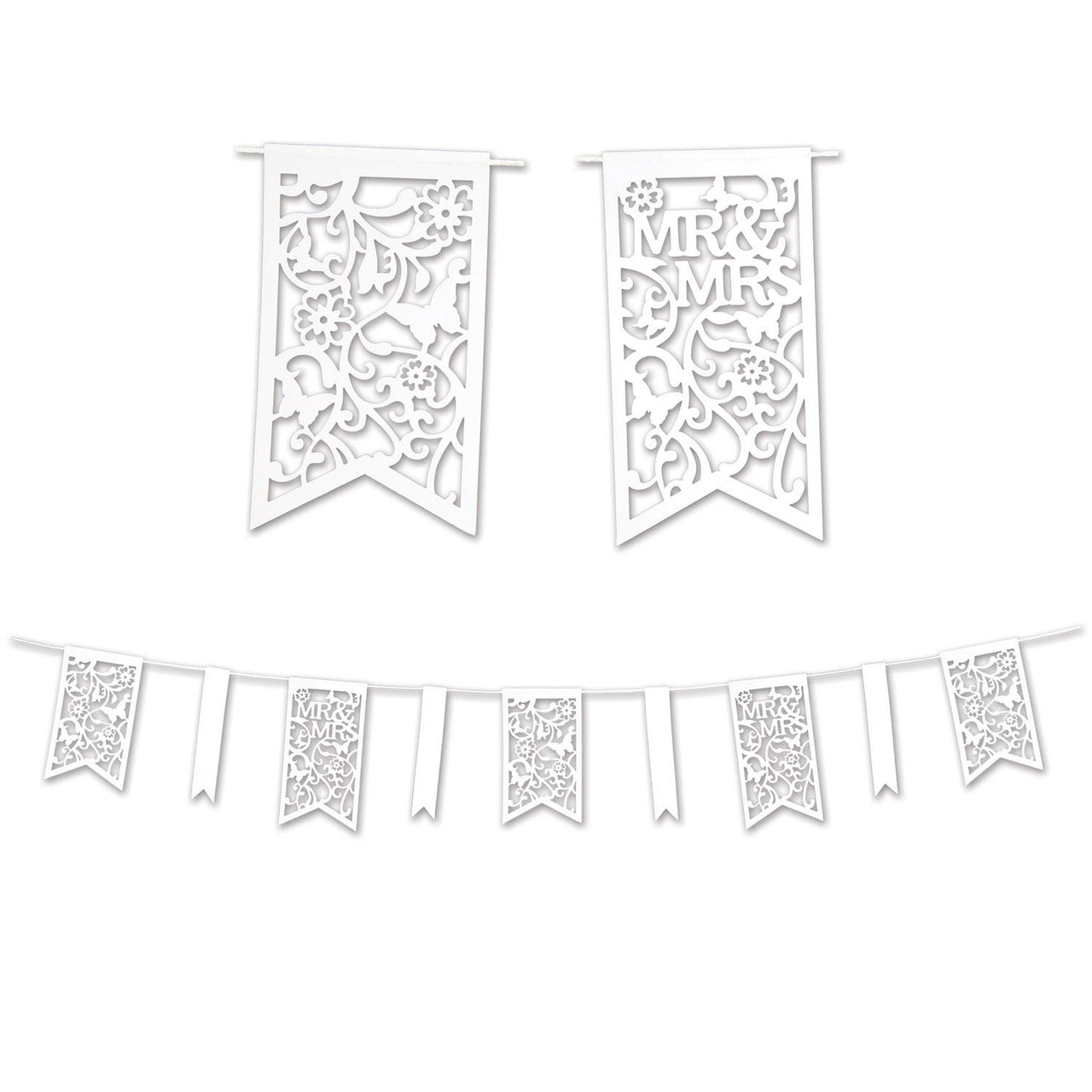 Beistle Die-Cut Mr & Mrs Wedding Party Pennant Banner